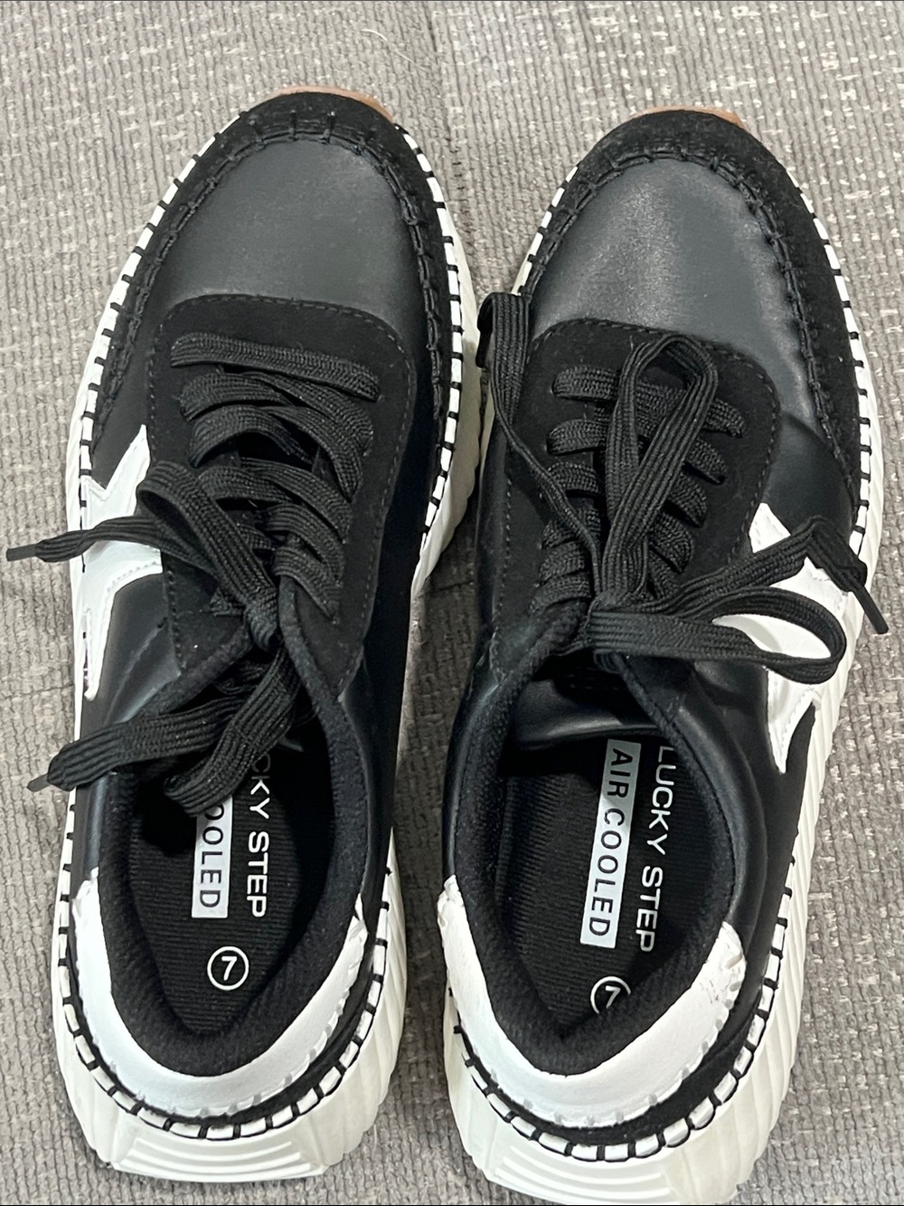 Lucky Step women Black & White Athletic Sneakers #6